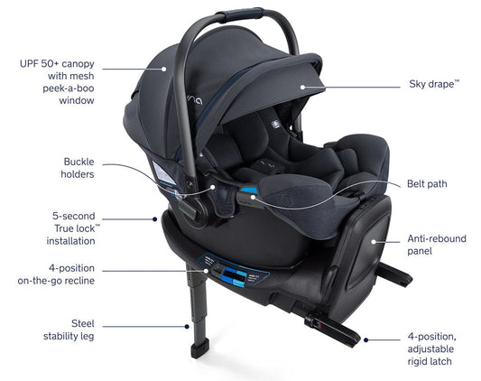 Nuna PIPA RX Infant Car Seat + RELX Base with Load Leg - Ocean - CF12508601OCN