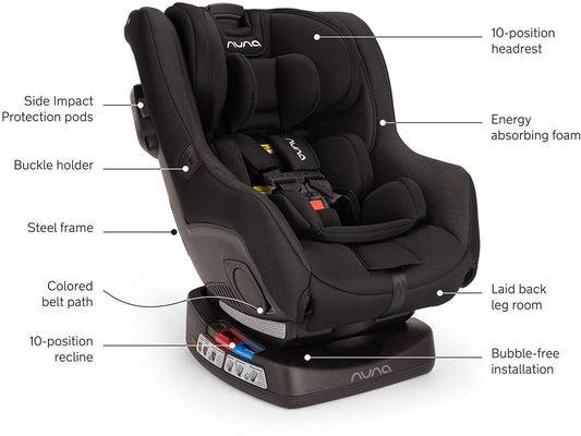 Nuna Rava Convertible Car Seat - Caviar (Flame Retardant Free) - CS05116CVR