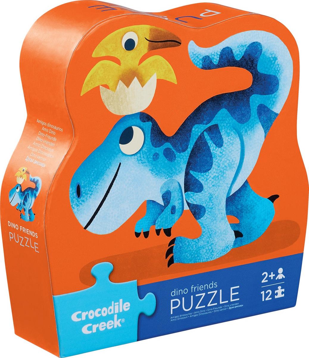 Crocodile Creek 12-Piece Mini Shaped Box Puzzle - Dino Friends