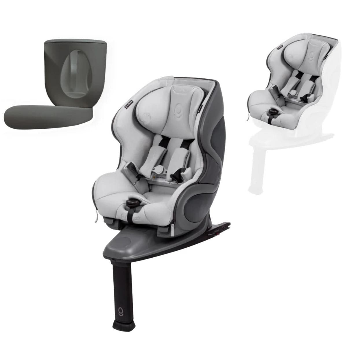 Babyark Classic Convertible Car Seat + Exta Cover + Cup Holder Foodie Bundle - Charcoal Grey / Glacier Ice - FOODIE-G011012010-05-03