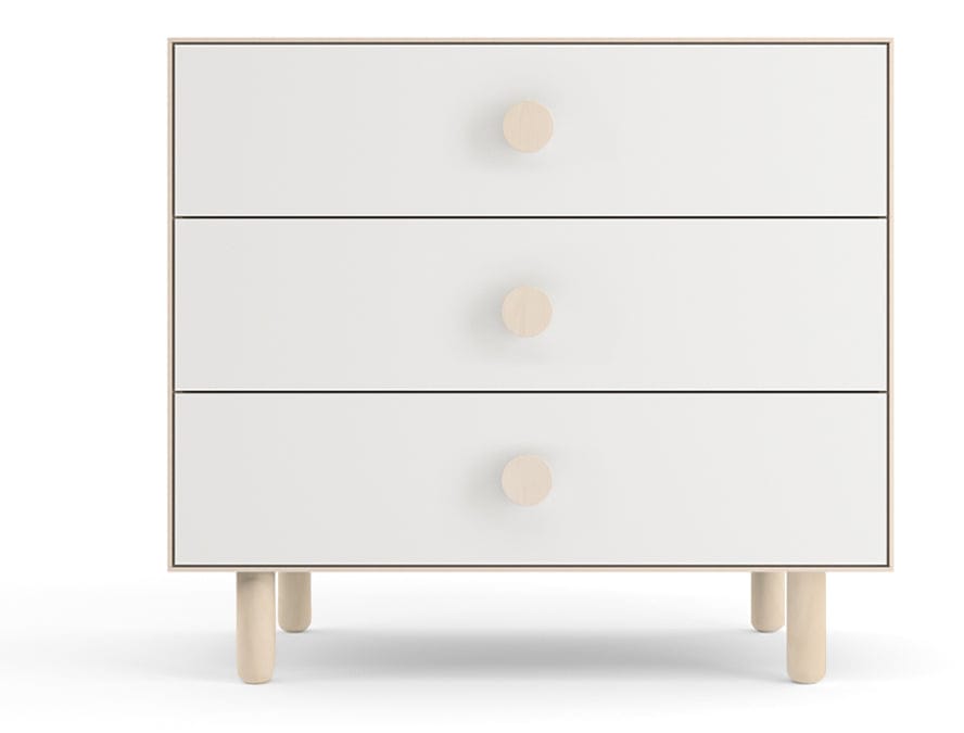 Oeuf 3 Drawer Dresser - Moss - White/Birch - 1M3D-M-01