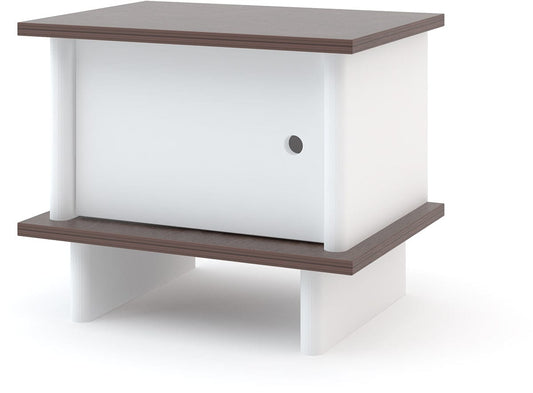 Oeuf ML Night Stand - White/Walnut - 1MLNS02