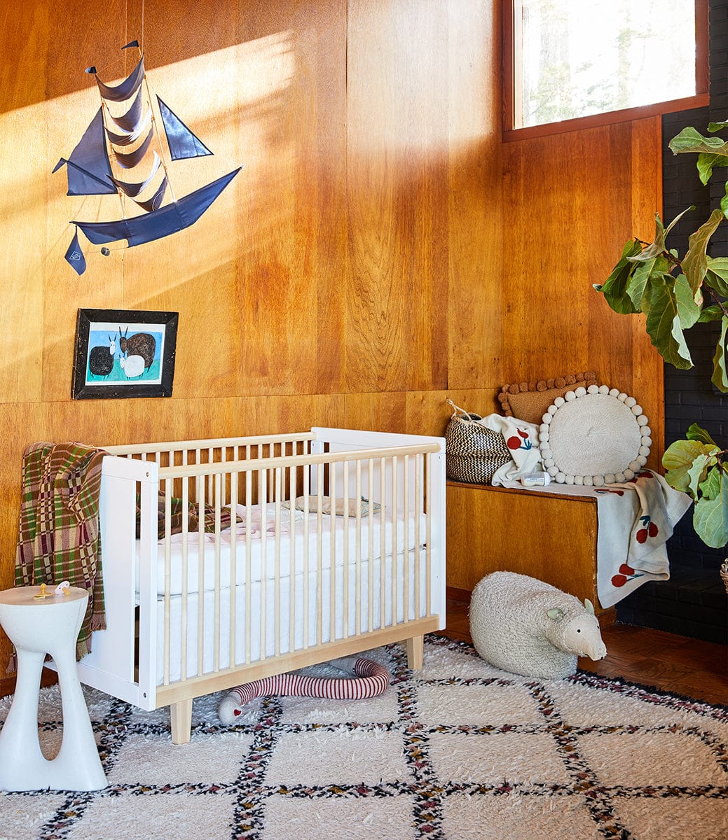 Oeuf Rhea Crib - White/Birch - 1RH01