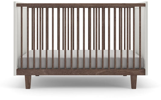 Oeuf Rhea Crib - White/Walnut - 1RH02