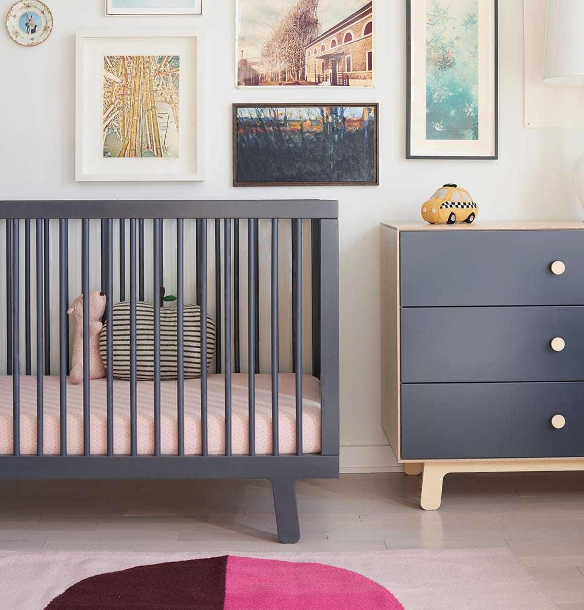 Oeuf Sparrow Collection Crib in Slate - 7SPCR06
