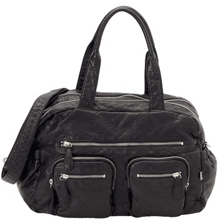 OiOi Faux Lizard Carry All Diaper Bag in Black - 6527