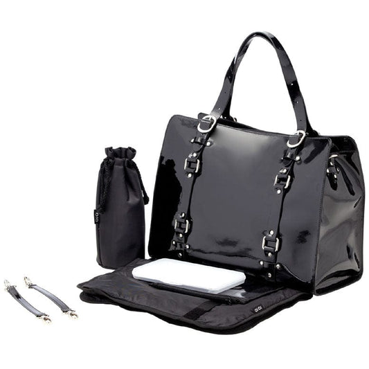 OiOi Jet Patent Leather Tote Diaper Bag - 6611