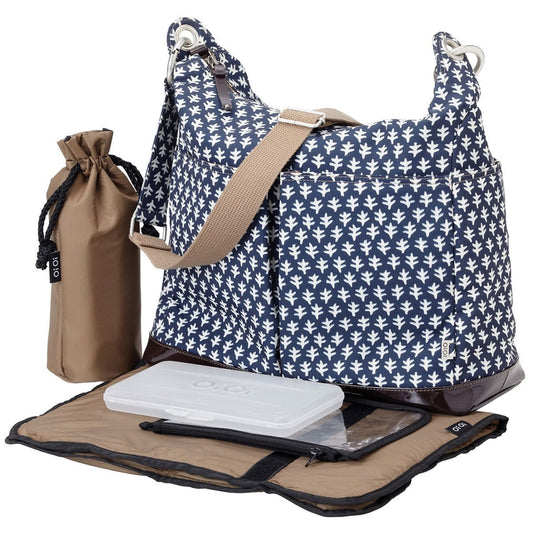 OiOi Monaco Navy Mini Geo Hobo Diaper Bag - 6608
