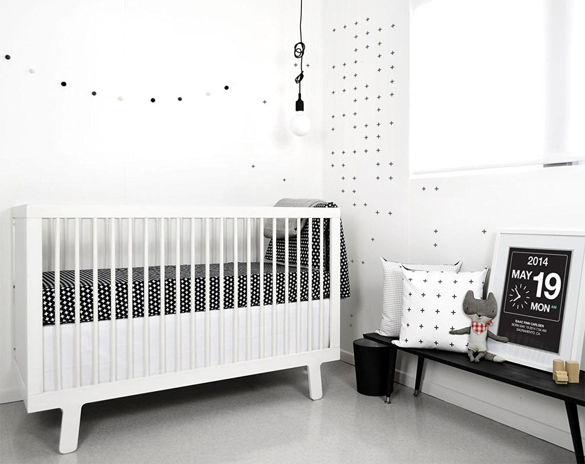 Olli + Lime Crib Sheet - Cross Black - CSBK14