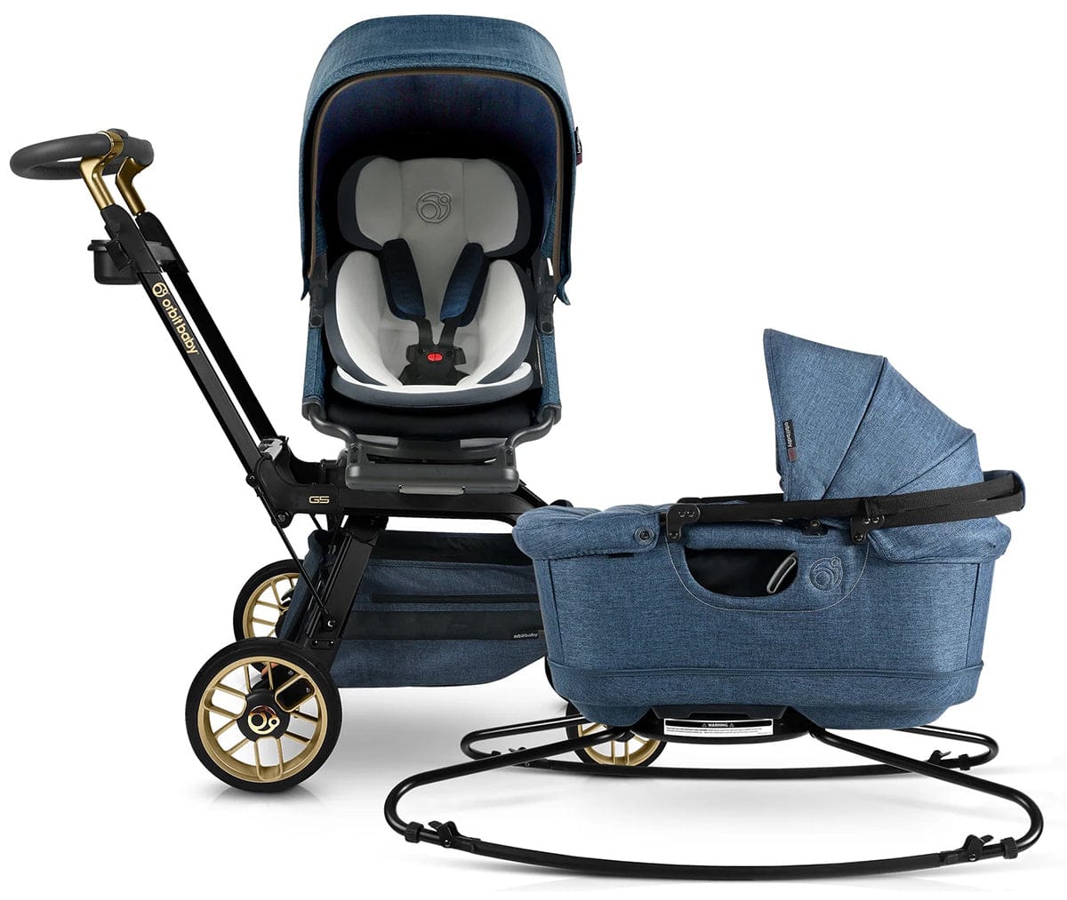 Orbit Baby G5 Stroll & Sleep Travel System - Black Luxe/Melange Navy - ORB157-B