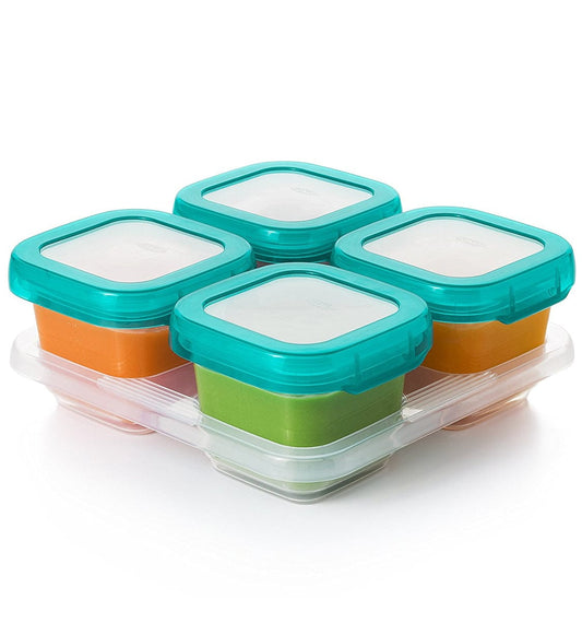 OXO Tot Baby Blocks Freezer Storage Containers, 6 Oz - Teal - 61120200