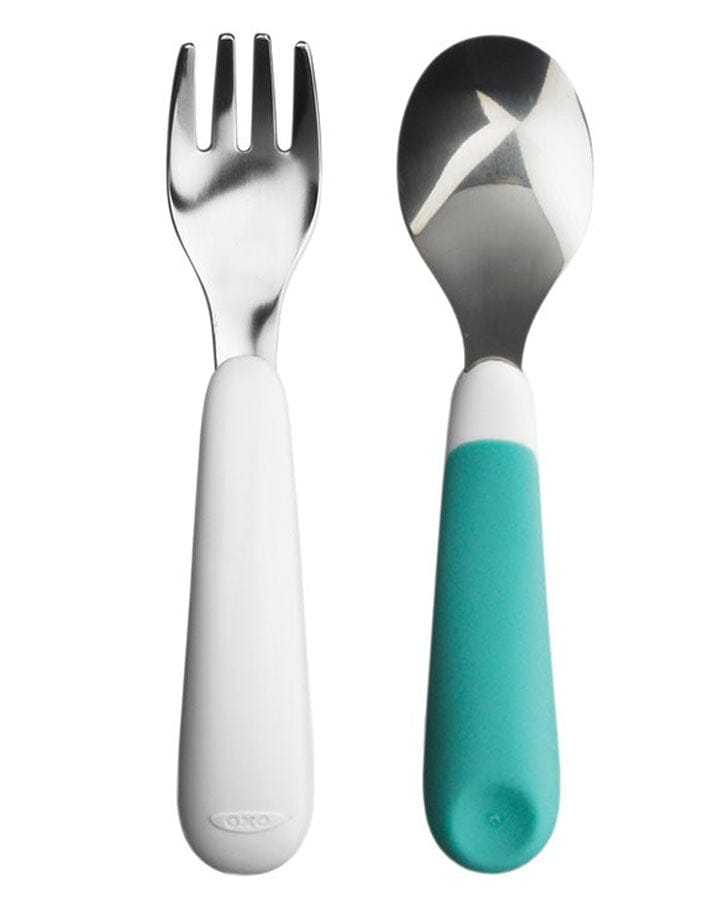 OXO Tot Fork & Spoon Set - Aqua - 6104200