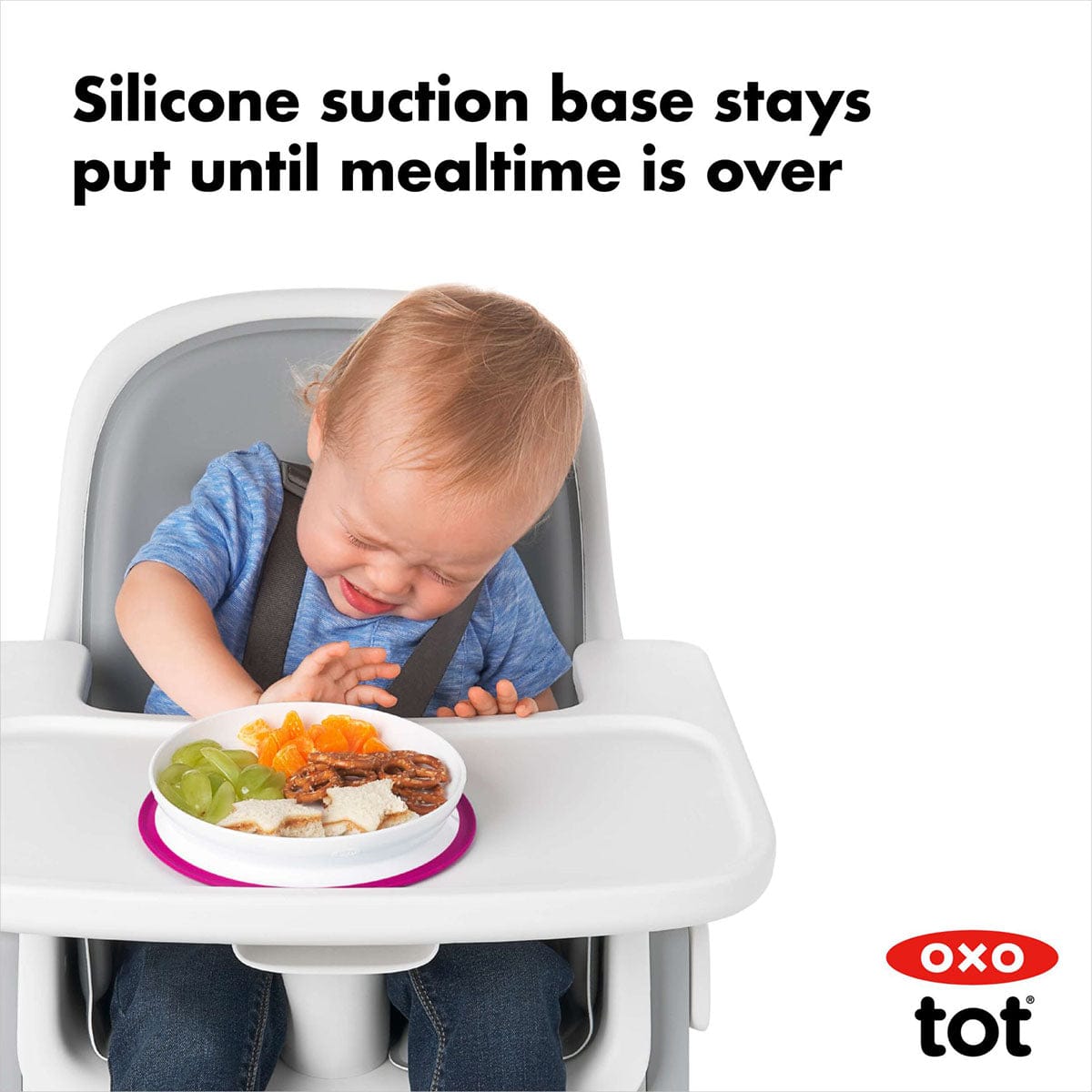 OXO Tot Stick & Stay Plate - Pink - 61120800