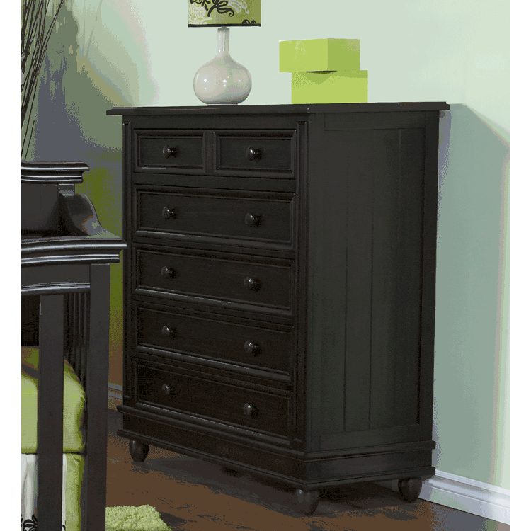 Pali Marina 5 Drawer Dresser in Onyx - 1605-ONYX