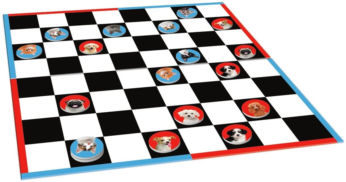 Peaceable Kingdom Cats vs. Dogs Checkers - CHK3