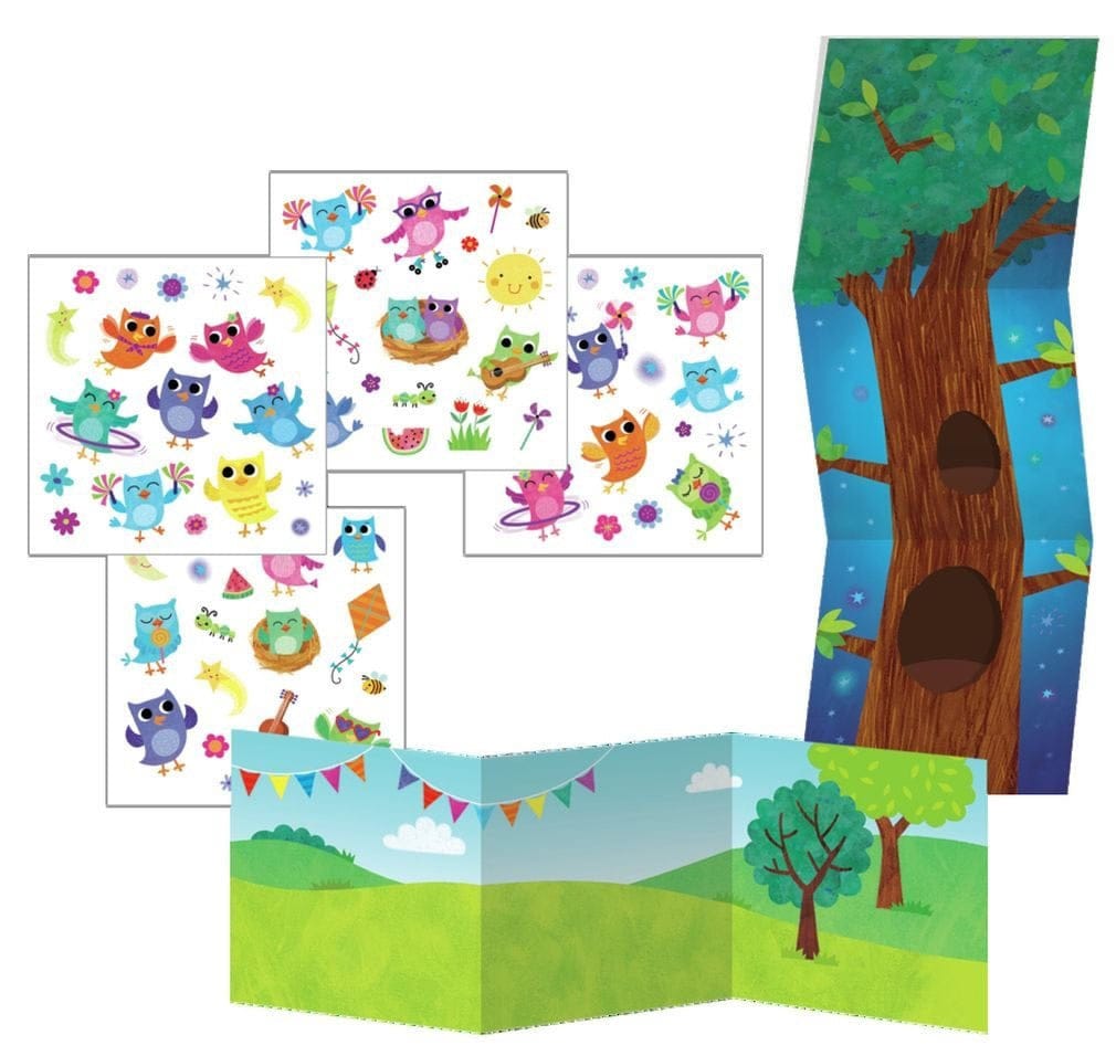 Peaceable Kingdom Happy Owls Reusable Sticker Tote - SP72