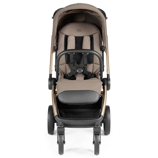PEG brown stroller with adjustable canopy and storage basket