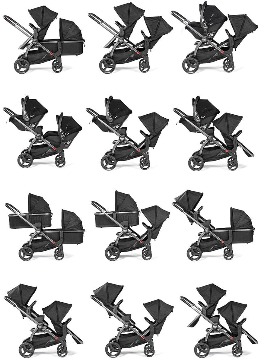 Peg Perego YPSI Double Stroller Bundle - Onyx - IP1528NA00SO13DX13-DBL