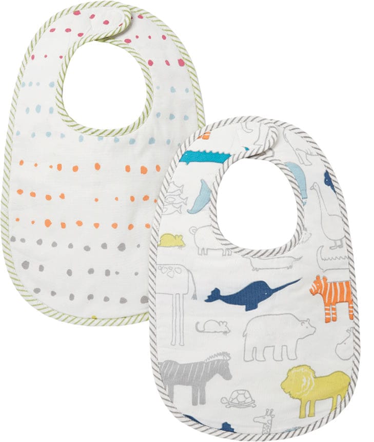 Petit Pehr Bibs, Set of 2 - Noah's Ark / Painted Dots - NAPDBIM