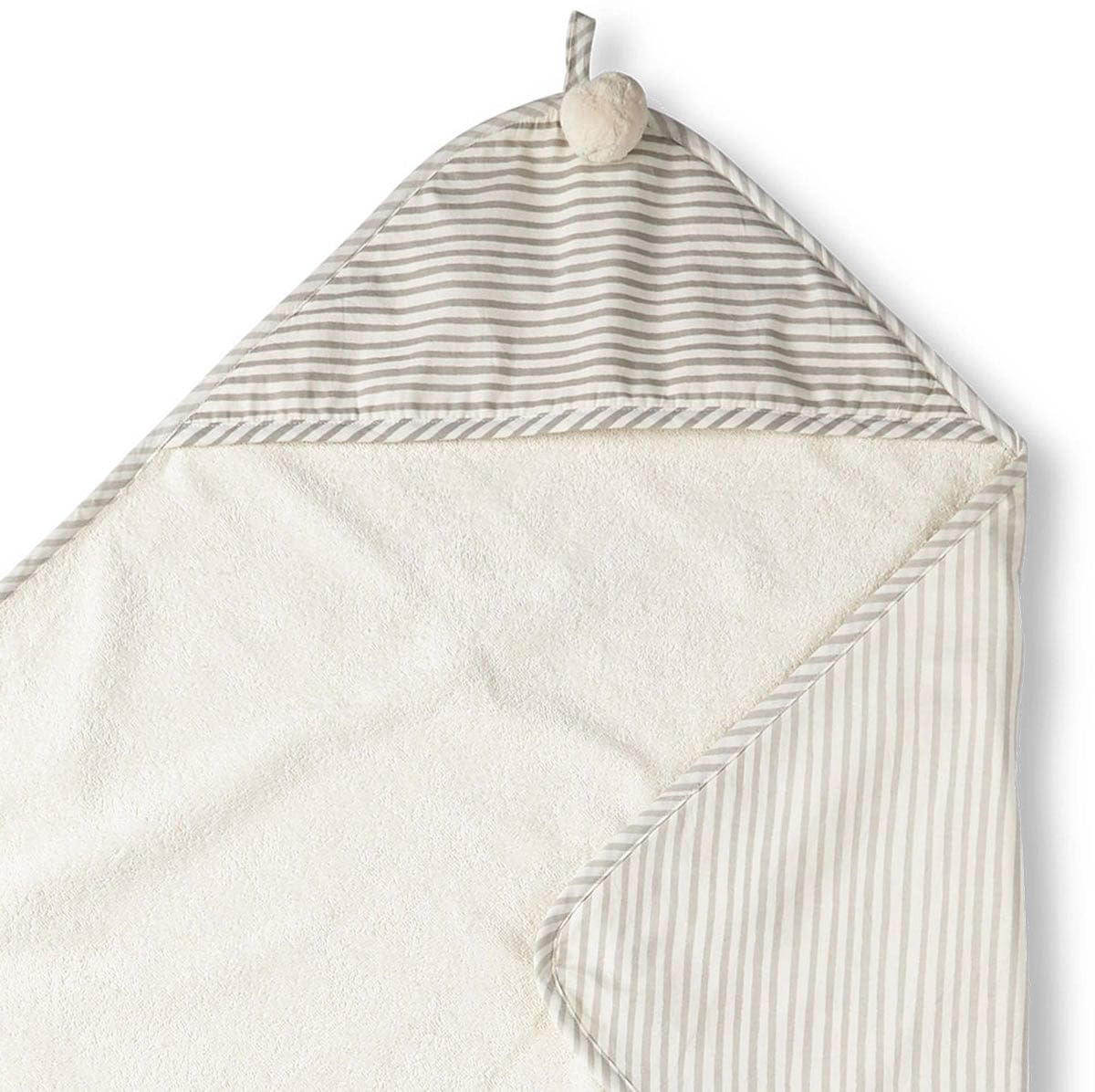 Petit Pehr Hooded Towel - Stripes Away Pebble - STPAHT03