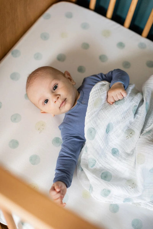Petit Pehr Organic Crib Sheet - Luna Dusk (Blue) - LUNCS02