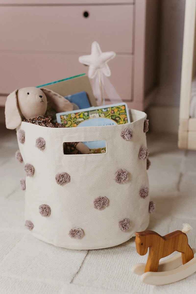 Petit Pehr Pom Pom Basket - Bin - Mauve - PPB26