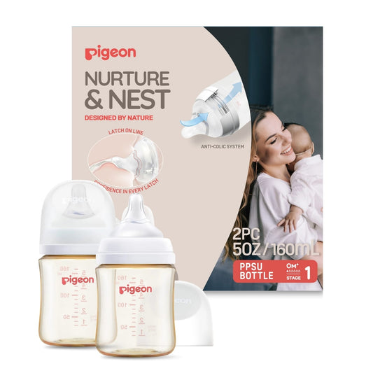 Pigeon PPSU Wide Neck Baby Bottle, 5.4 oz - 2 Pack