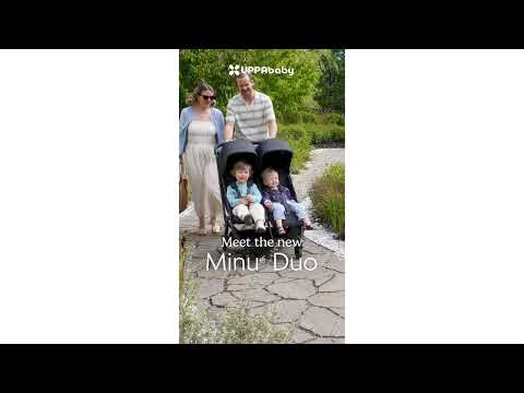 UPPAbaby Minu Duo Compact Double Stroller - Greyson (Charcoal Melange / Carbon Frame / Saddle Leather)