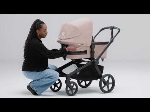 Bugaboo Kangaroo All-Position Newborn Double Stroller + Turtle Air Shield By Nuna Travel System Bundle - Black / Midnight Black / Misty White / Black - APN-TRVL-100280019-100281020