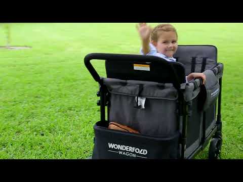WonderFold W4 Original Quad (4 Seater) Stroller Wagon - Gray
