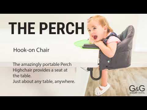 guzzie+Guss Perch Hanging High Chair - Copper Blue/Rose Gold Frame