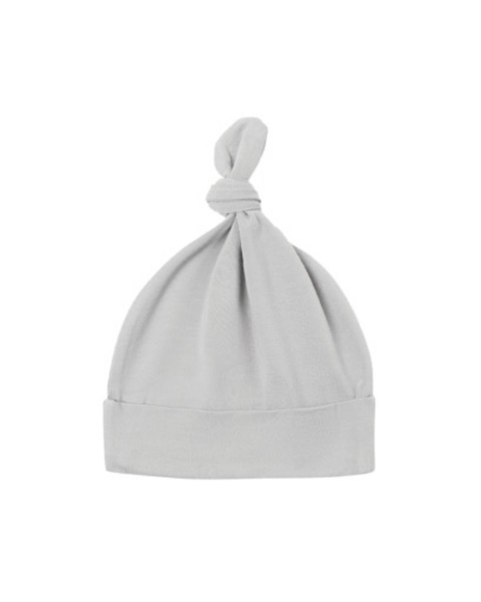 Light grey Quincy Mae baby knotted hat