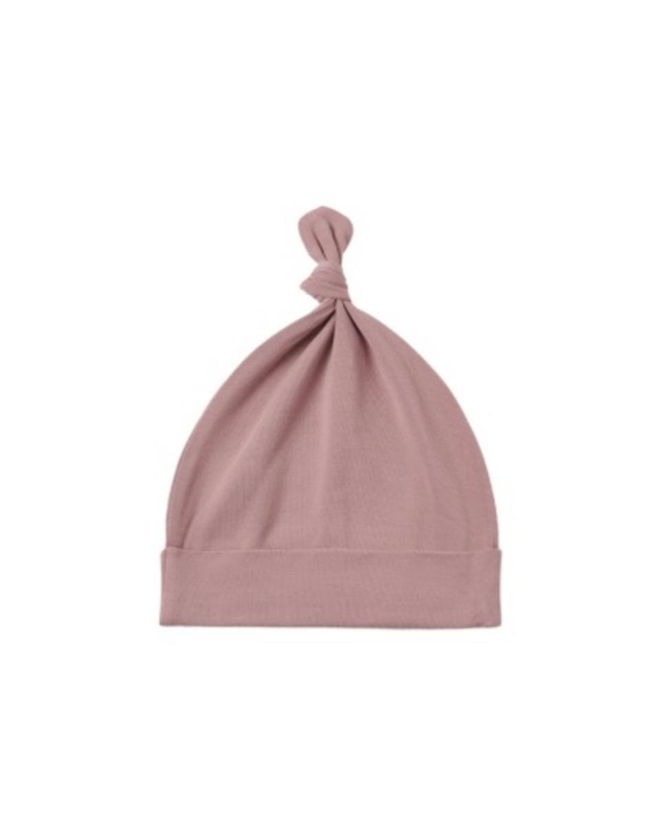 Dusty rose baby knot hat