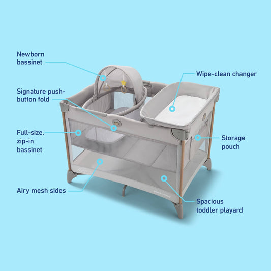 Graco Pack 'n Play Care Suite Bassinet Lux Playard - Sky - 2224032