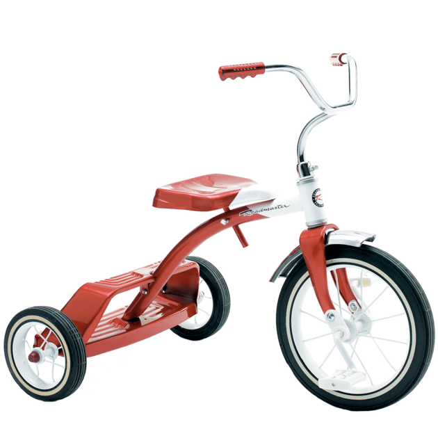 A Lot of Red Little Tricycles Standing on a Wall in a Kindergarten A Lot of Red Little Tricycles Standing on a Wall in a Kindergarten