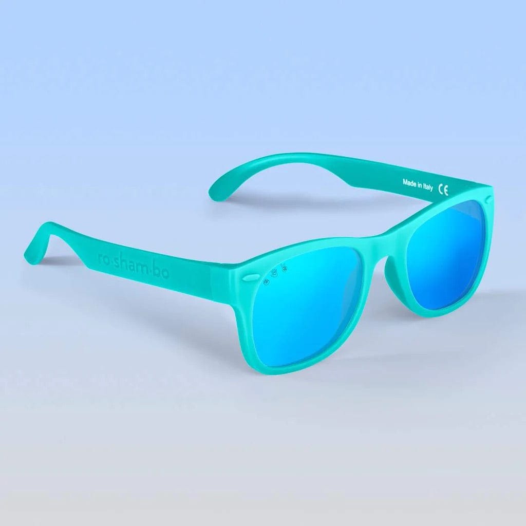 Roshambo Eyewear Polarized Toddler Sunglasses - Goonies - Teal / Mirrored Blue (2-4 years) - T-M-B-GOONIES