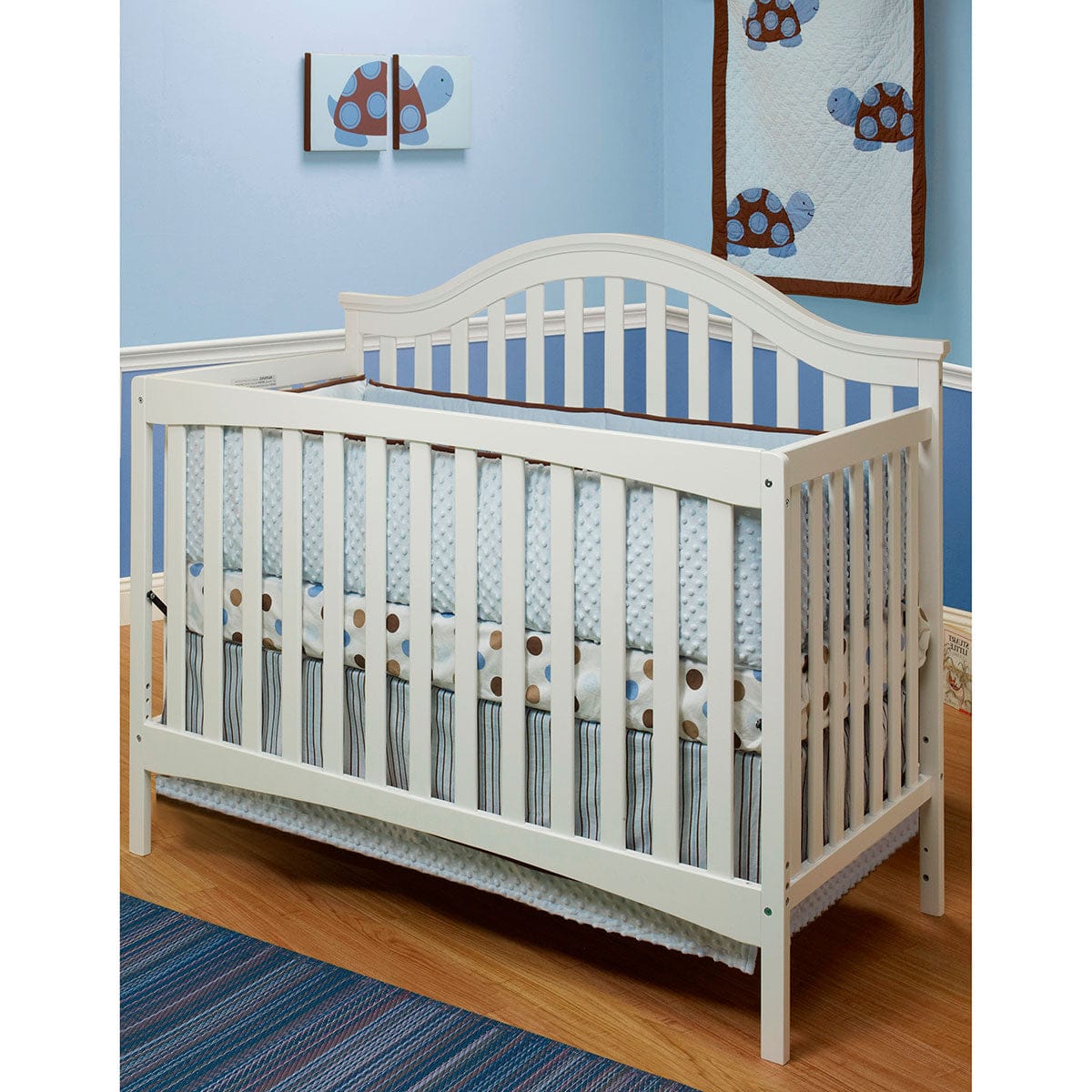 SB2 Lynn Crib with Toddler Rail in White - 425-WH