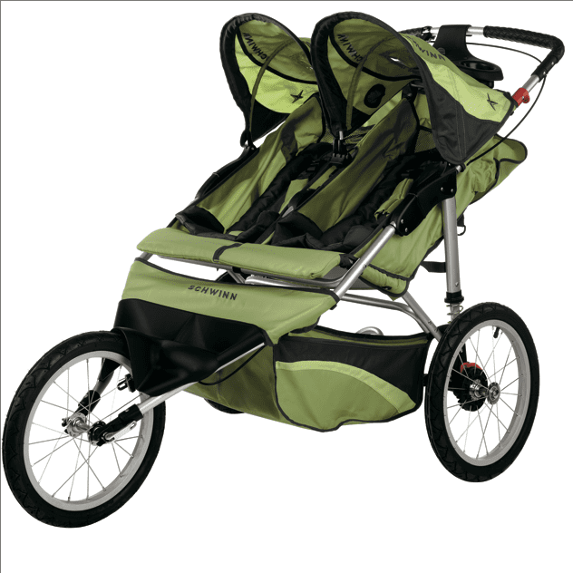 Schwinn Arrow Fixed Jogging Stroller-Double Green/Gray - 13-SC212