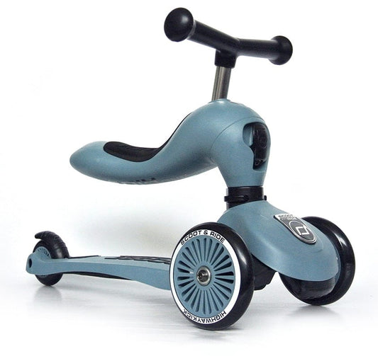 Scoot & Ride Highwaykick 1 Convertible Scooter - Steel - SRUS-HWK1-STEEL