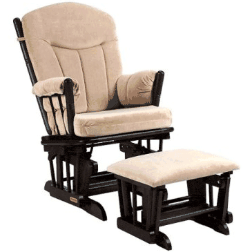 Shermag Multiposition Adjustable Glider and Ottoman Combo in Ebony - 37908-84-1041