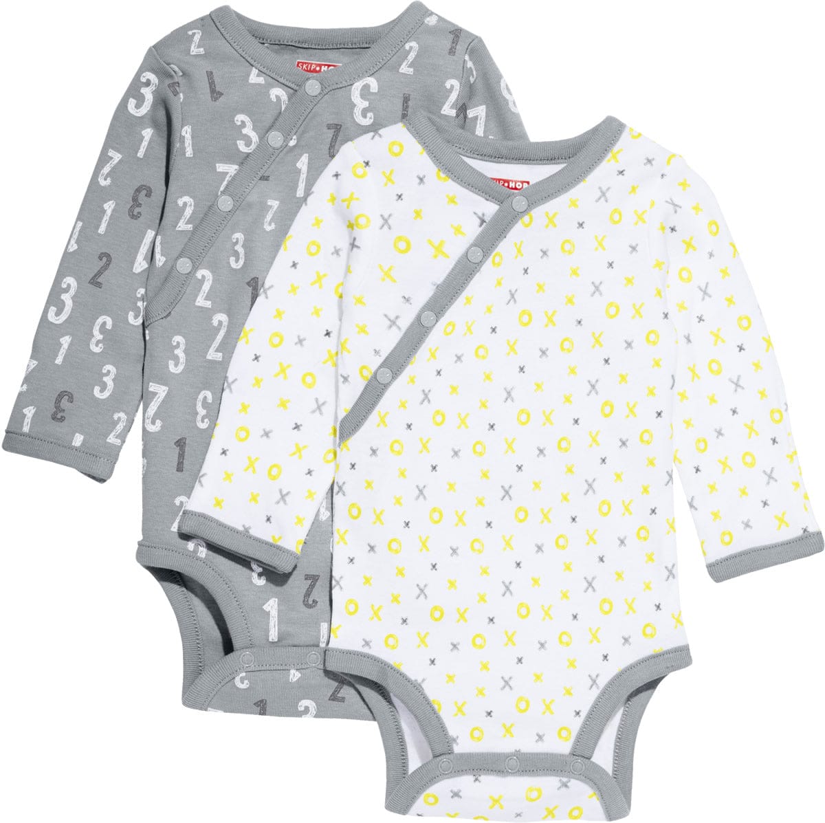 Skip Hop ABC-123 Long Sleeve Bodysuit Set, 2-Pack - Grey (Newborn) - 279408-NB