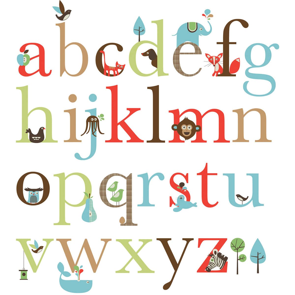 Skip Hop Alphabet 4 Piece Crib Bedding Set with Wall Decals - 276553