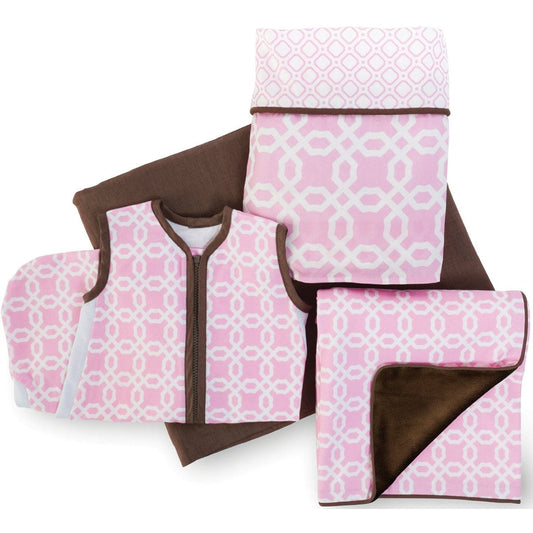 Skip Hop Complete Sheet 4 Piece Crib Set - Pink Lattice - 276522