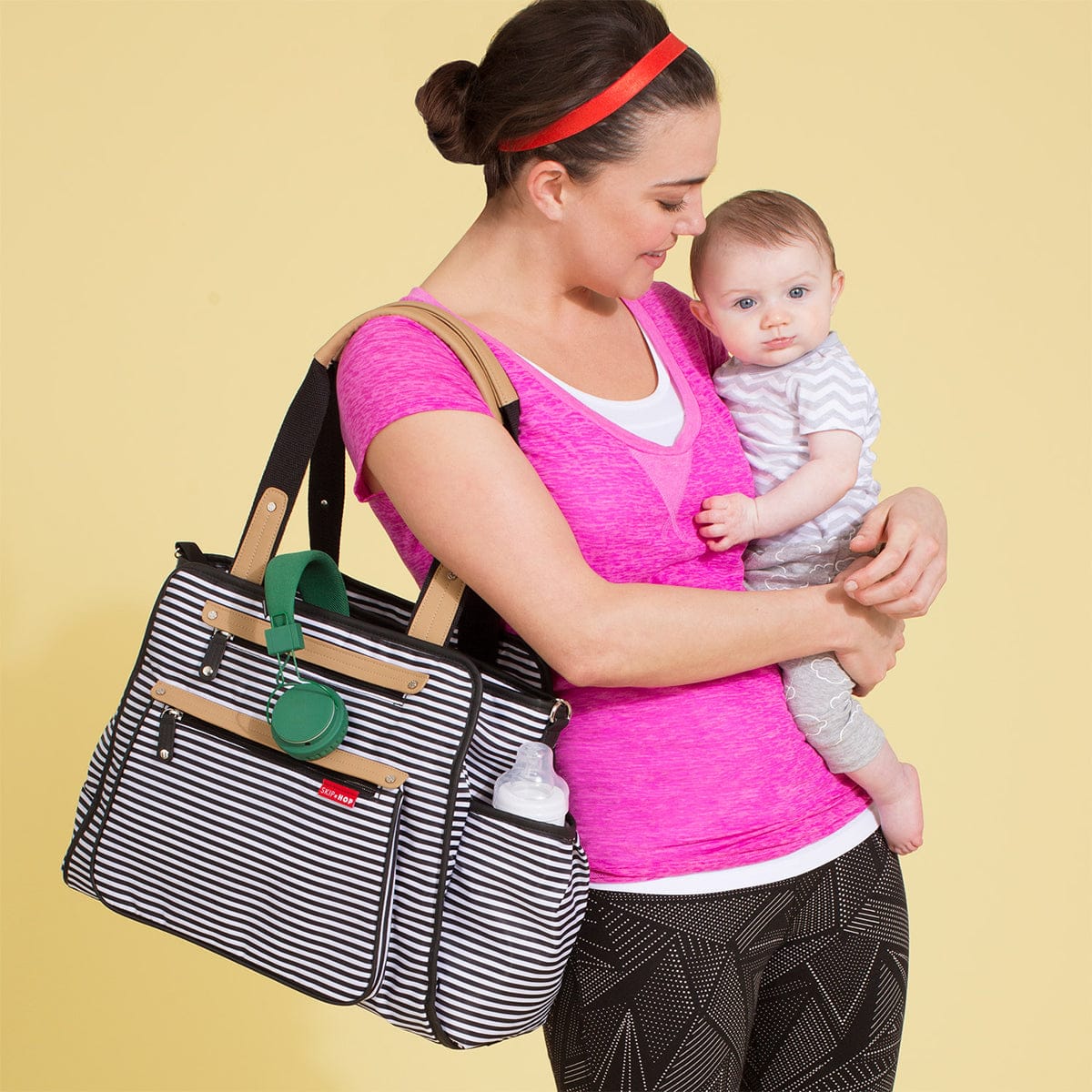 Skip Hop Grand Central Take-it-All Diaper Bag - Black Stripes