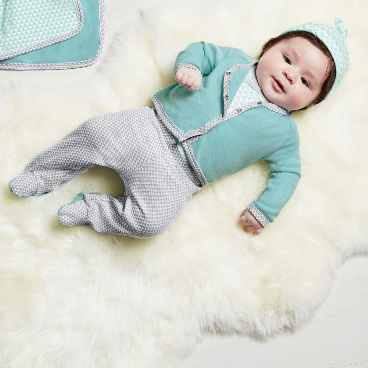 Skip Hop Petite Triangles 4-Piece Welcome Home Set - Blue (3 Months) - 279255-3M