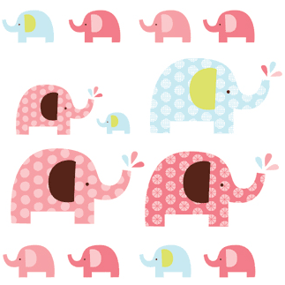Skip Hop Pink Elephant Wall Decals - 185113