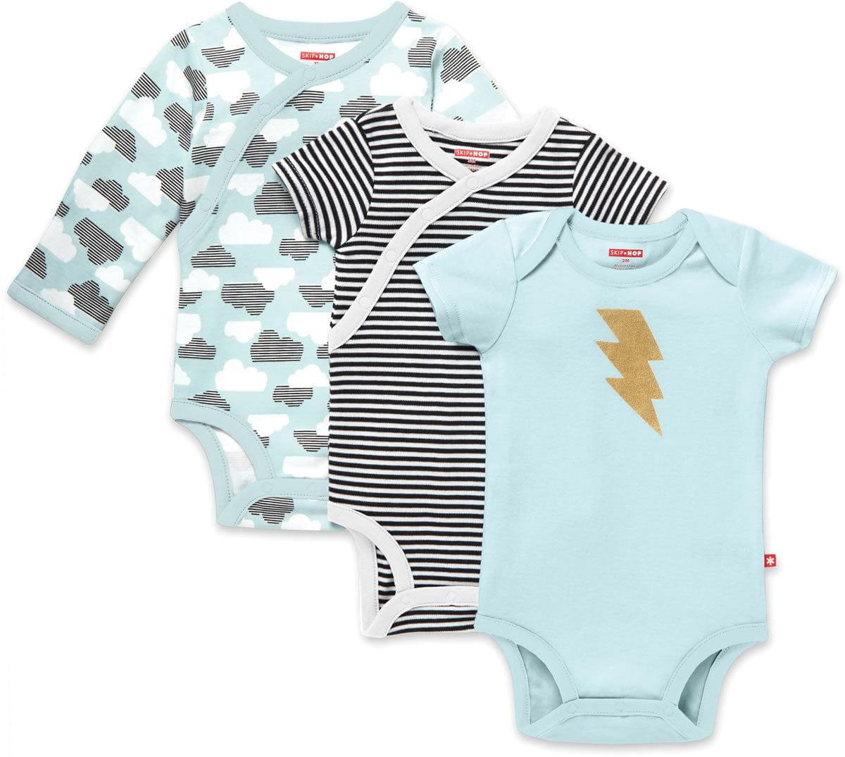 Skip Hop Star-Struck Bodysuit, 3-Pack - Blue (3 Months)