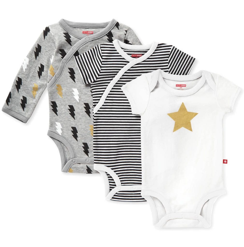 Skip Hop Star-Struck Bodysuit, 3-Pack - Grey (6 Months)
