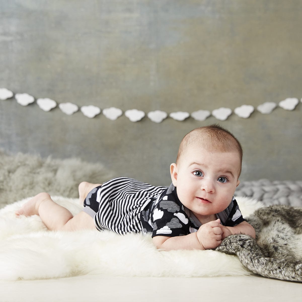 Skip Hop Star-Struck Skirted Short Sleeve Bodysuit - Cloud (3 Months) - 279434-3M