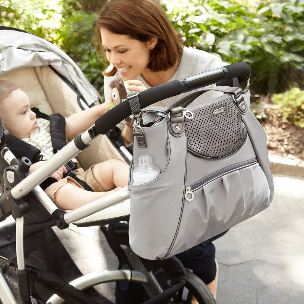 Skip Hop Studio Select Day-to-Night Diaper Satchel - Pewter - 204051